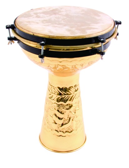 Trophy Engraved 10in Doumbek Brass