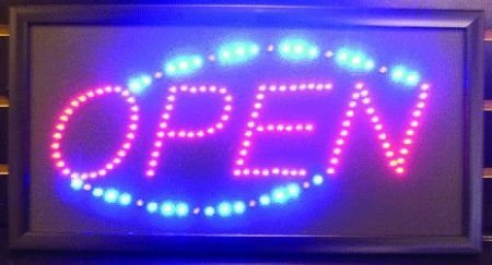 Wall Art Neon LED Open Sign 10x19 Red/Blue