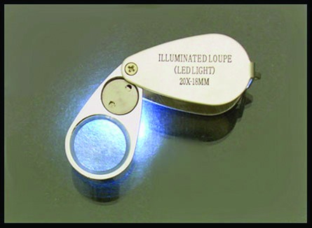 10X 18mm Chrome Lighted Teardrop Loupe