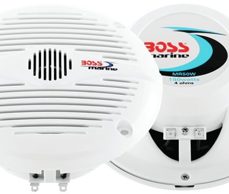 Boss 5.25in 2-Way Marine Spker  White