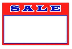 3.5 X 2.75 Red Sale Sign