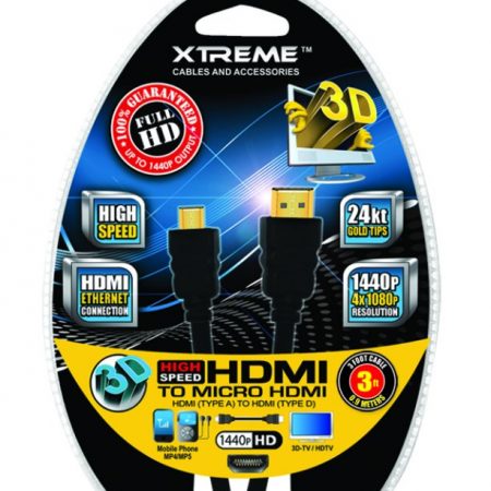 Micro HDMI to High Speed HDMI 3 ft Cable