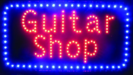 Guitar Shop LED Sign 13in x 24in