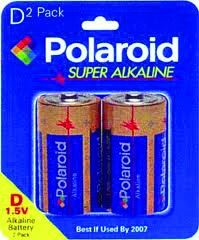 Polaroid 2 Pack D Alkaline Battery