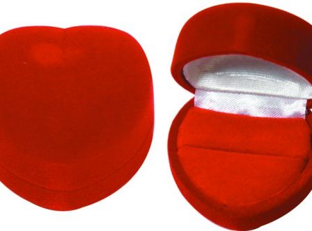Red Heart Flock Ring Box