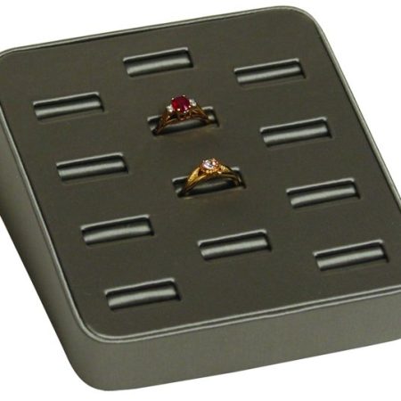 12 Slot Slanted Ring Display Steel Gray