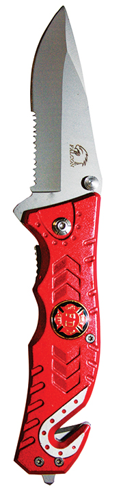 3.5 Folding Knife Red Handle FireFighter