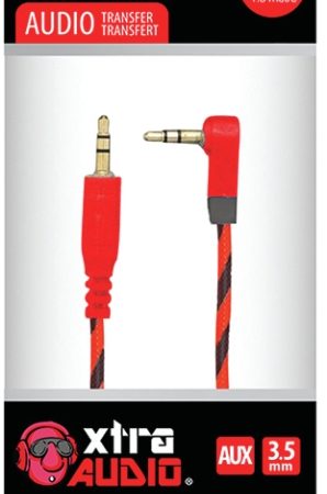 6ft Red/Black Braided Mesh Audio Cable