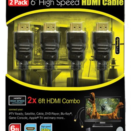 2 Pack HDMI 6ft Cables