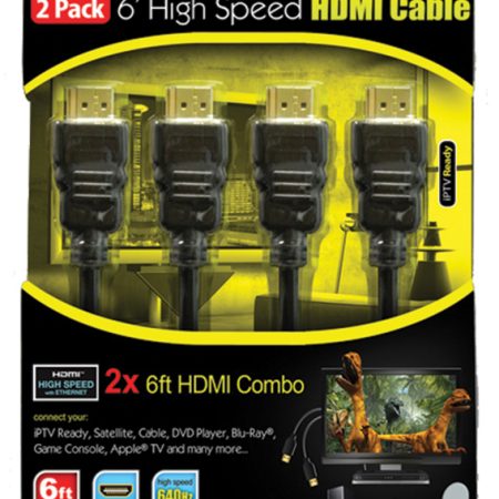 2 Pack HDMI 6ft Cables