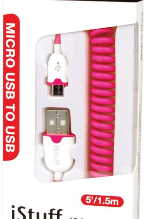 iStuff Micro USB to USB Charge CoilCable