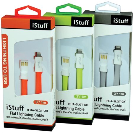 iStuff Lightning to USB Green Flat Cable