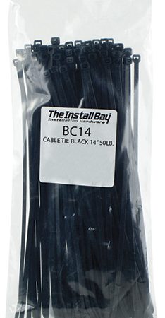14in 50LB Black Cable Tie 100/Bag