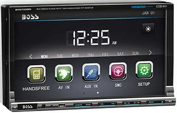 Boss SP 2XDin BT CD DVD Motorized Face