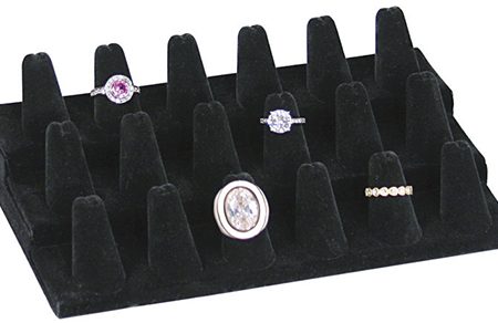 Ring Display 18 Finger Black Velvet