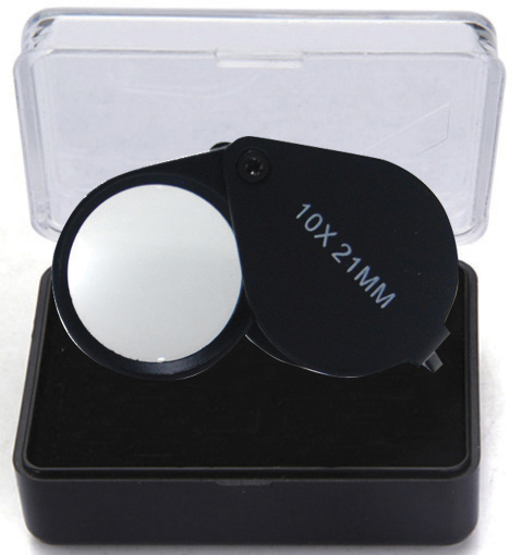 10x21MM Jewelers Loupe Plastic Box Black