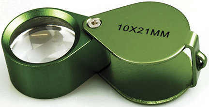 10x21MM Jewelers Loupe Plastic Box Green