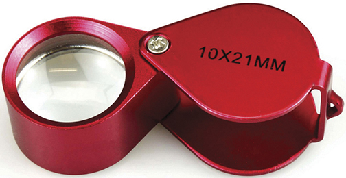 10x21MM Jewelers Loupe Plastic Box Red