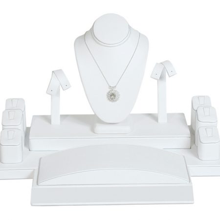 Showcase Collection White Faux Leather