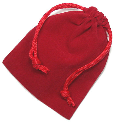 Deluxe Red VelvetDrawstringPouch2.75x3DZ