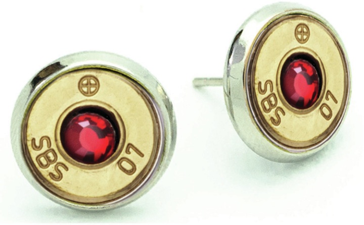 Bullet Stud Earrings.308 Ruby 1Pair