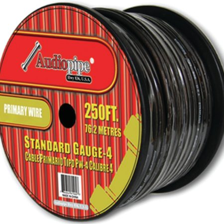 APipe 250ft Roll 4ga Black Power Wire