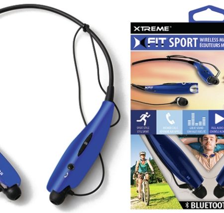 Magnetic Wrap Around BT Earbuds Blue