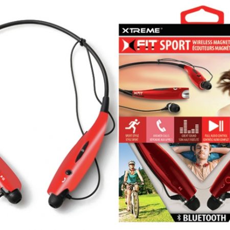 Magnetic Wrap Around BT Earbuds Red