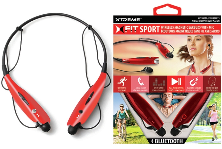 Magnetic Wrap Around BT Earbuds Red