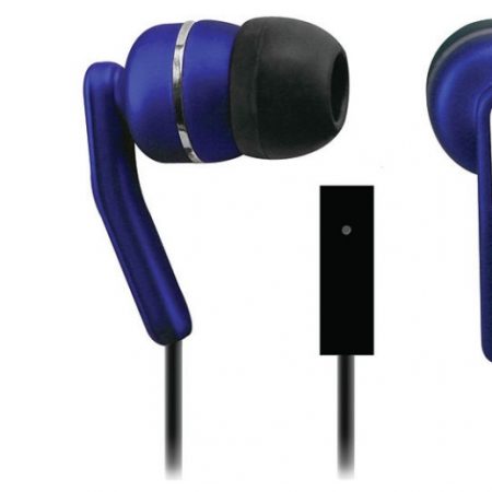Sentry Neon Stereo Earbuds Blue w/Mic