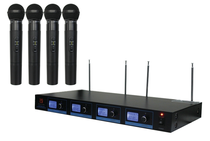 Mr DJ VHF 4 Handheld Wireless Mic