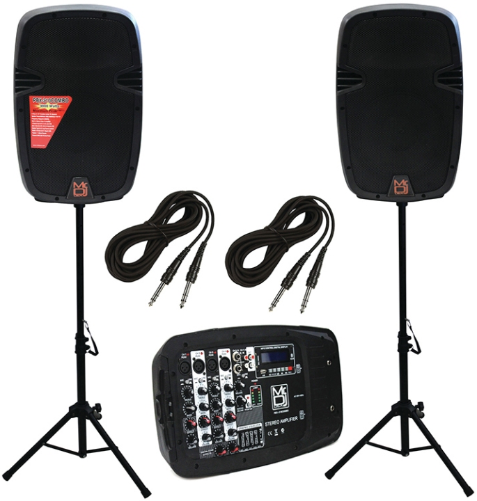 Mr DJ Dual 10 PA Cab MIxer Media Combo