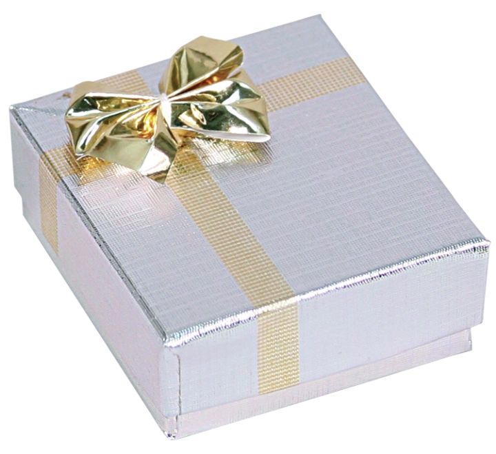 Silver Bowtie Earring Box 2x 2-1/8 x7/8