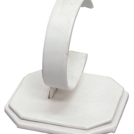 Faux leather watch display stand - White