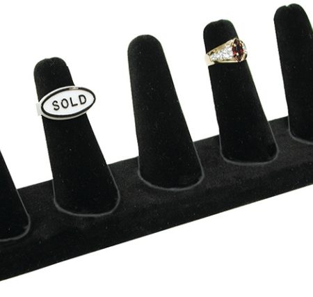 5-Finger ringStandRectangleBaseBlkVelvet