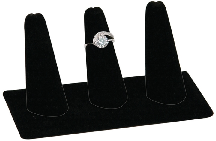 3-Finger RingStandRectangleBaseBlkVelvet