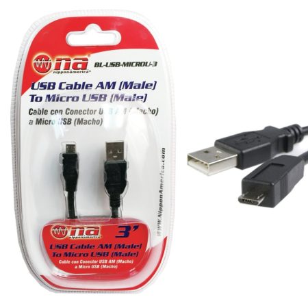 Micro USB Cable Black 3 Foott