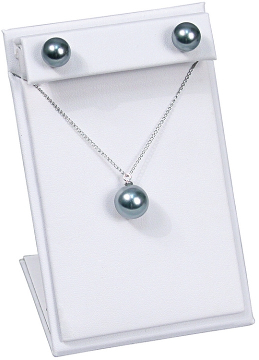 Large Earring Display White faux leather
