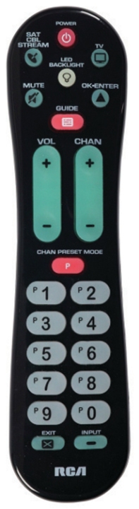 RCA 2 Device Remote SAT CBL DTV Box