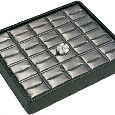 Stackable 20Ring Tray - steel grey w/ bk