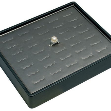 Stackable 35Ring Tray - steel grey w/ bk