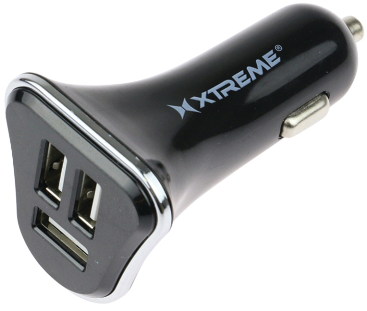 3 Port 4amp Car Charger Black