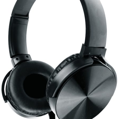 Metallic Headphone w/ Built-in Mic Black