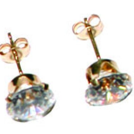 14K 1/4Ct Cz Earrings Pair
