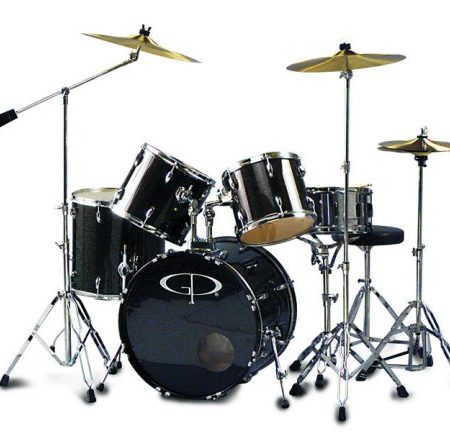 GP Percussion Studio Drum Set Bk W/ Cym