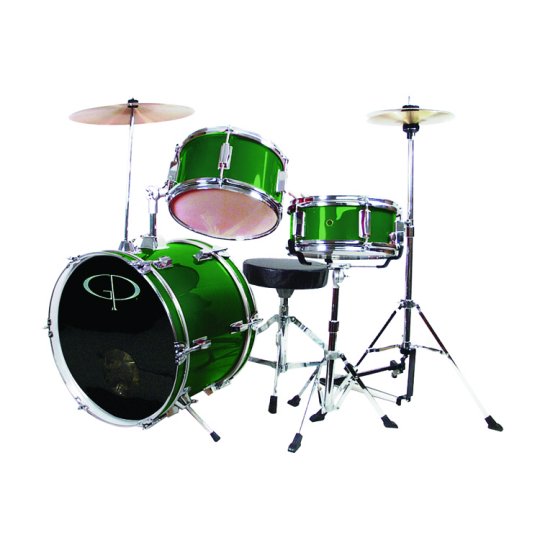 Gp 3 Pc Deluxe Jr Drumset Metal Frst.Grn