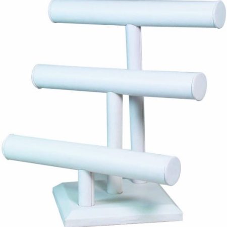 Leatherette 3-Tier T Bar White