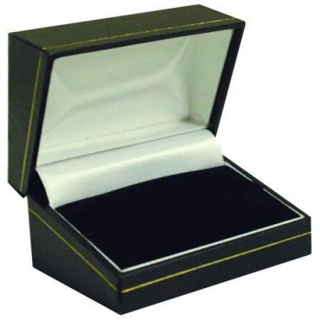 Black Leatherette Double Ring Box
