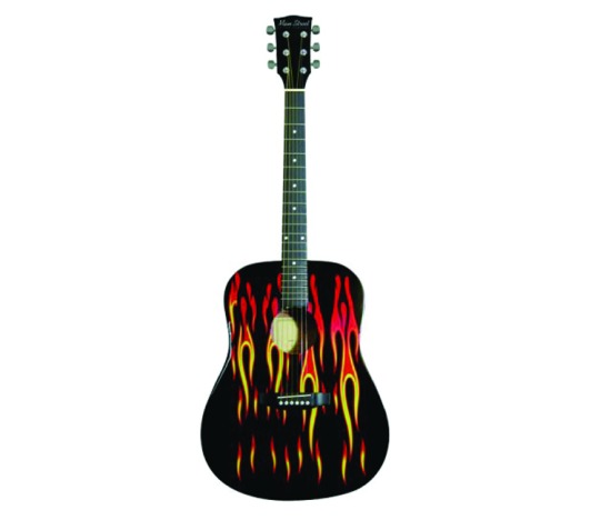 Ms Drd Acou Sp Top Guit Blk W Flames