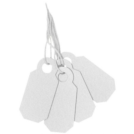 Arch Crown White Plastic String Tag